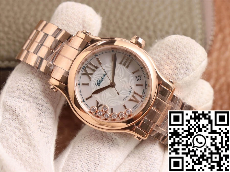 EasyMatch Chopard Happy Sport 274808-5002 YF Factory White Dial Rose Gold 1693