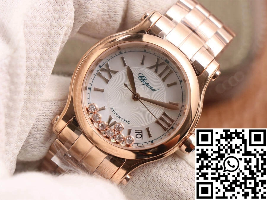 EasyMatch Chopard Happy Sport 274808-5002 YF Factory White Dial Rose Gold 1693