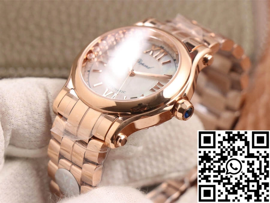EasyMatch Chopard Happy Sport 274808-5002 YF Factory White Dial Rose Gold 1693