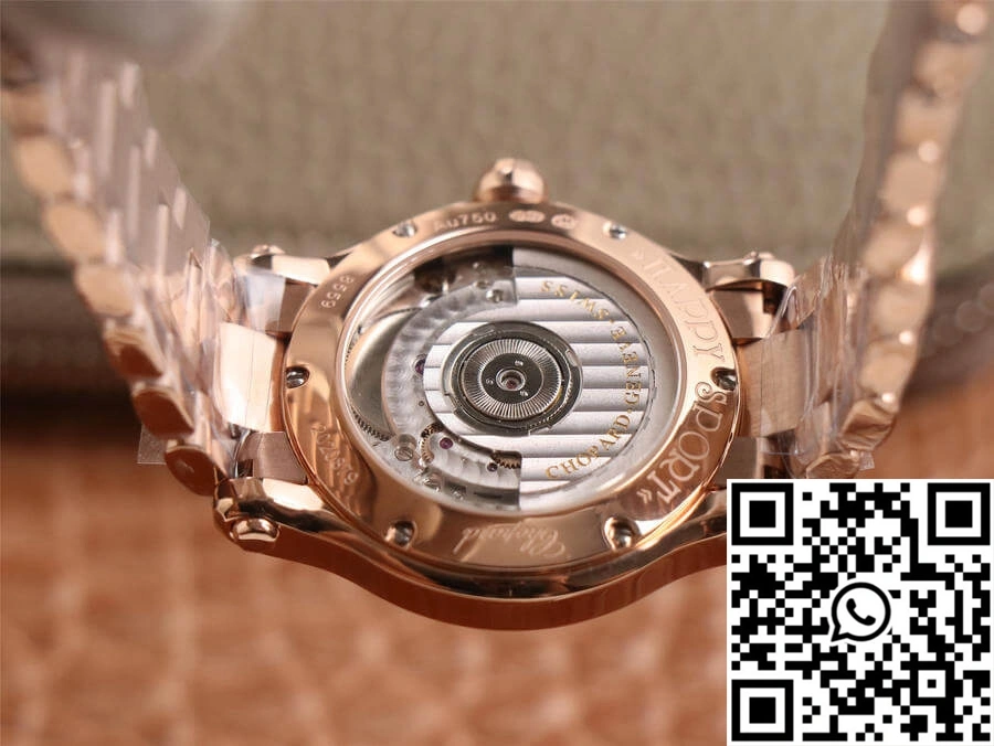 EasyMatch Chopard Happy Sport 274808-5002 YF Factory White Dial Rose Gold 1693