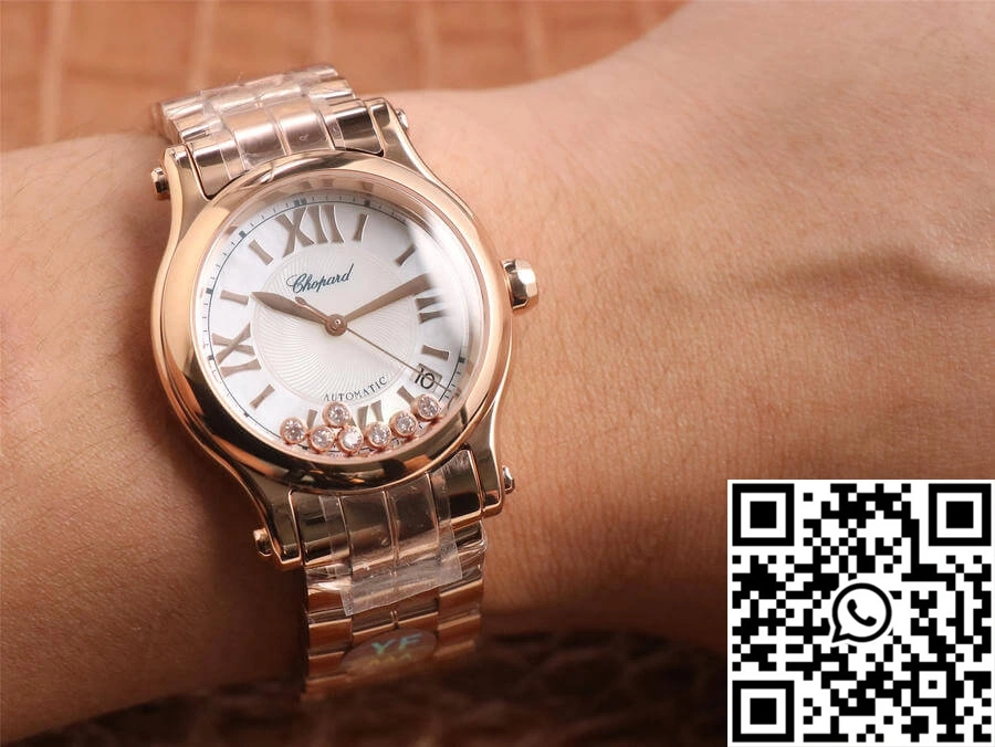 EasyMatch Chopard Happy Sport 274808-5002 YF Factory White Dial Rose Gold 1693