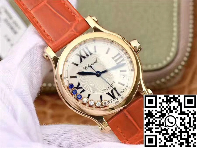 Chopard Happy Sport 274808 Rose Gold Diamonds YF Factory White Dial FreshLook 1695