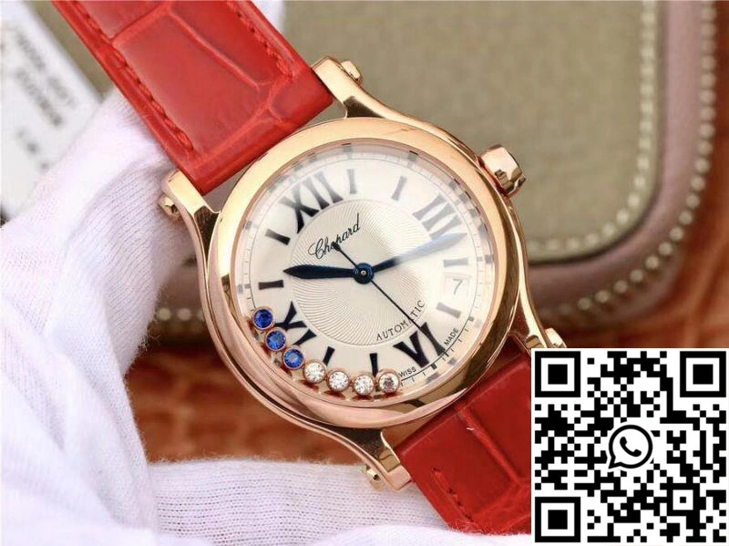 Stretchable Chopard Happy Sport 36MM Automatic Rose Gold Diamonds YF Factory 274808-5001 Rad 1694