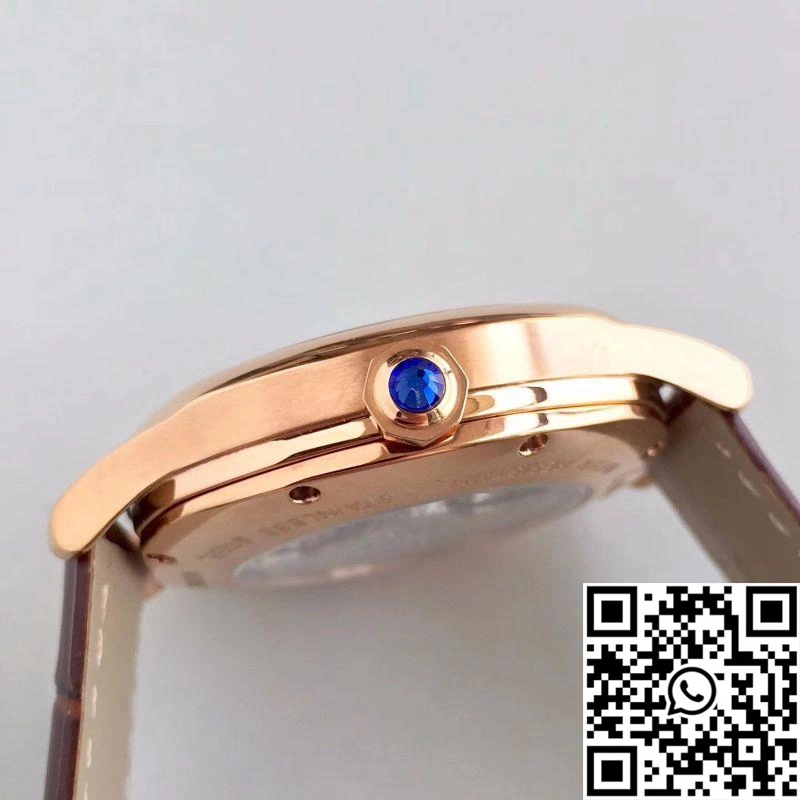 Stretchable Drive De Cartier Moonphase WGNM0008 Rose Gold Silver Dial 1409