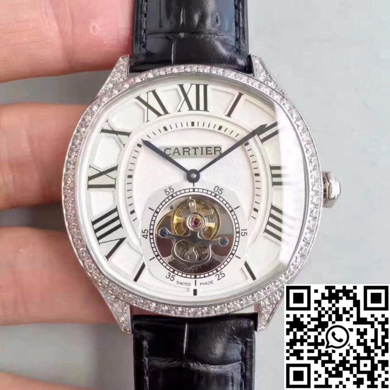 Trendsetting Drive De Cartier W4100013 Tourbillon White Textured Dial 1405
