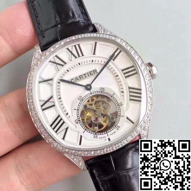 Trendsetting Drive De Cartier W4100013 Tourbillon White Textured Dial 1405