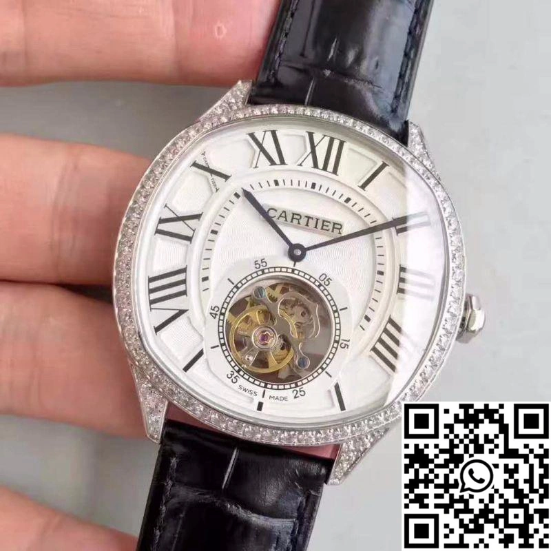 Trendsetting Drive De Cartier W4100013 Tourbillon White Textured Dial 1405