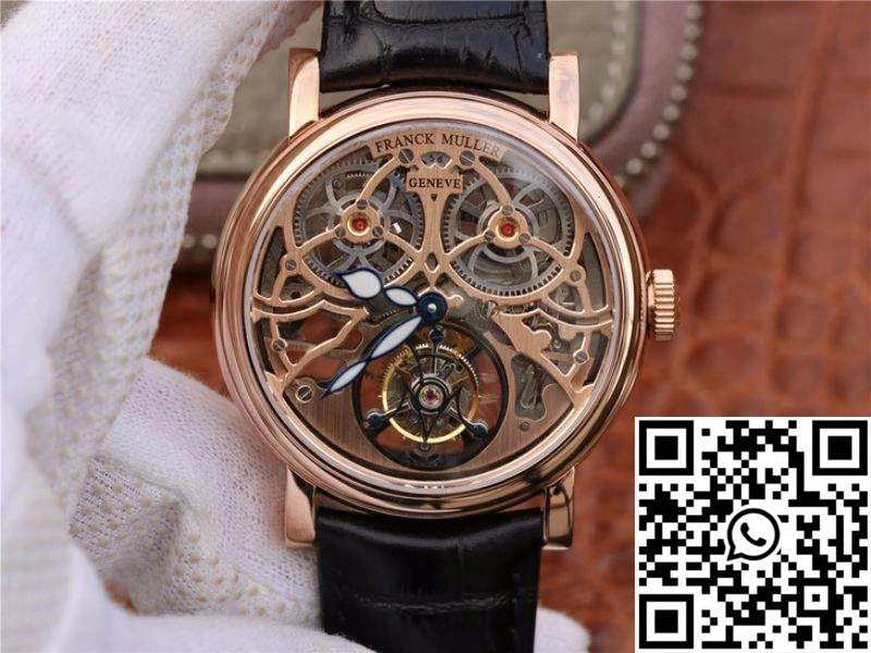 Attractive Franck Muller Giga Tourbillon 18K Rose Gold Skeleton Dial 1710