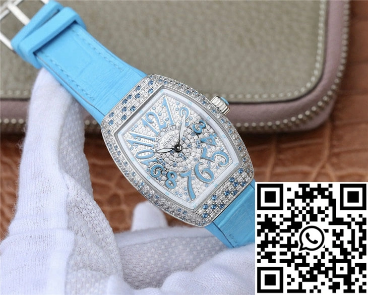 Durable Franck Muller Ladies Collection V 32 SC AT FO D CD (BL) ABF Factory Diamond-set Bezel 471