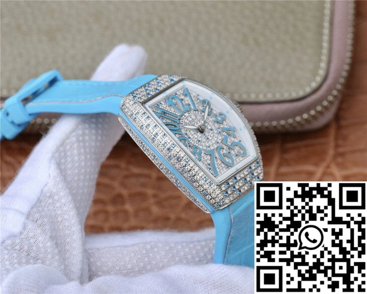 Durable Franck Muller Ladies Collection V 32 SC AT FO D CD (BL) ABF Factory Diamond-set Bezel 471