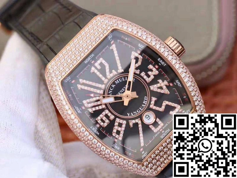 Franck Muller Vanguard 18K Rose Gold V45.SC.DT.D.NBR.CD.5N.NR Black Dial Youthful 1733