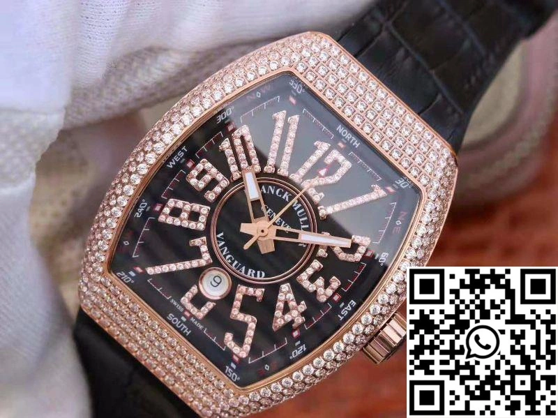 Franck Muller Vanguard 18K Rose Gold V45.SC.DT.D.NBR.CD.5N.NR Black Dial Youthful 1733