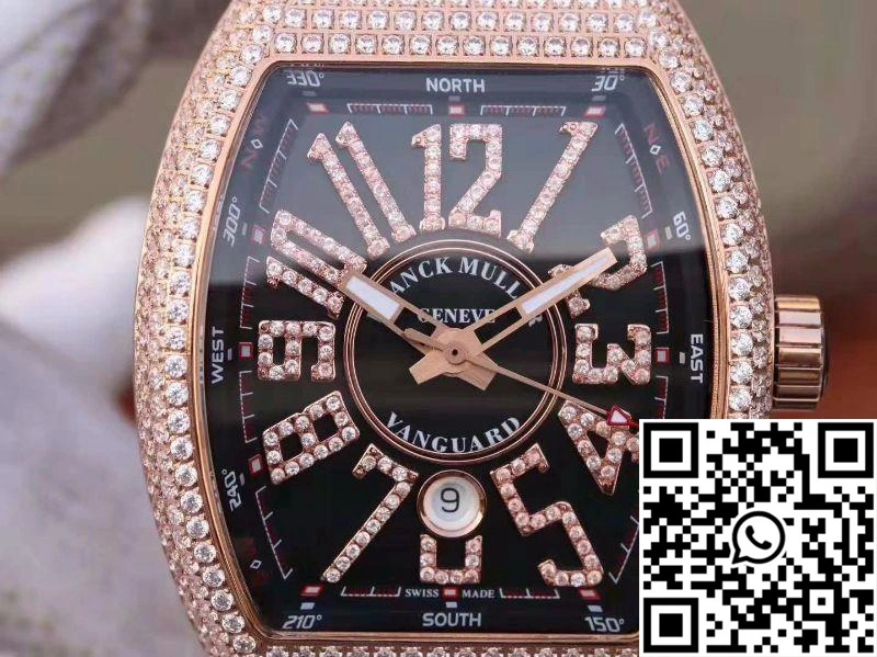 Franck Muller Vanguard 18K Rose Gold V45.SC.DT.D.NBR.CD.5N.NR Black Dial Youthful 1733