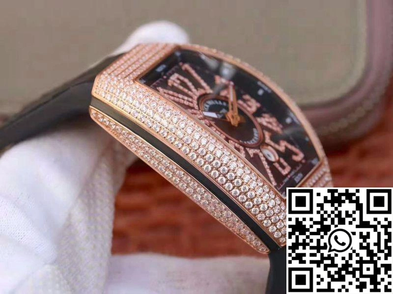 Franck Muller Vanguard 18K Rose Gold V45.SC.DT.D.NBR.CD.5N.NR Black Dial Youthful 1733