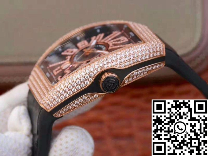 Franck Muller Vanguard 18K Rose Gold V45.SC.DT.D.NBR.CD.5N.NR Black Dial Youthful 1733