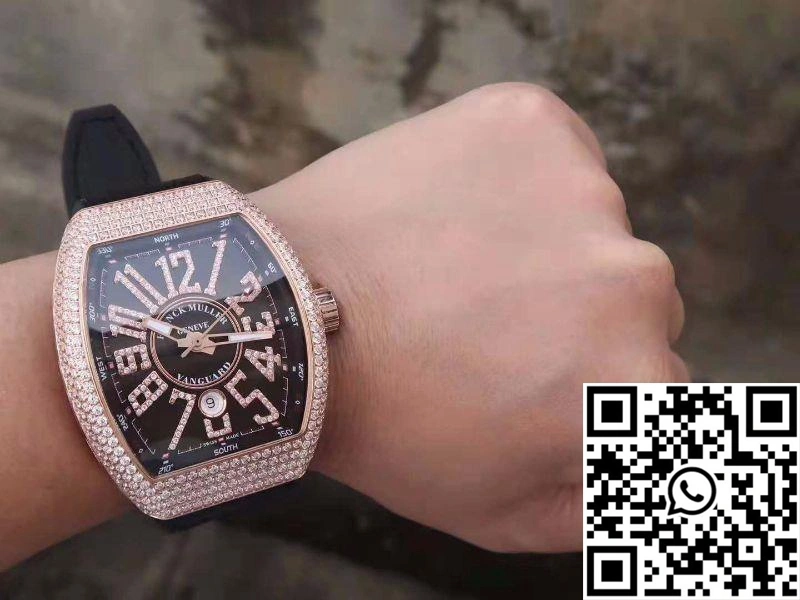Franck Muller Vanguard 18K Rose Gold V45.SC.DT.D.NBR.CD.5N.NR Black Dial Youthful 1733