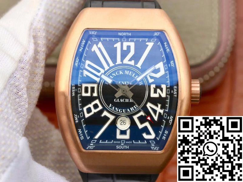 Vibrant Franck Muller Vanguard V45-02 18K Rose Gold Black Dial 1726