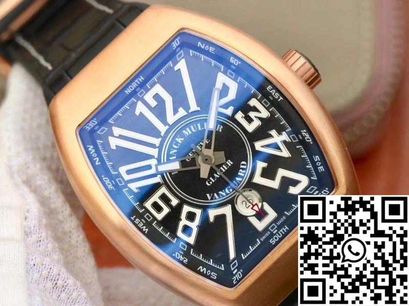 Vibrant Franck Muller Vanguard V45-02 18K Rose Gold Black Dial 1726