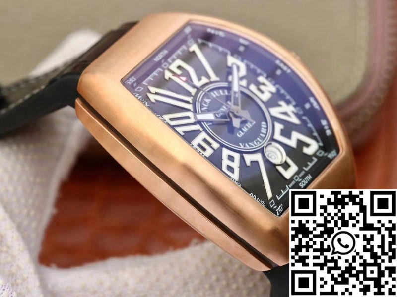 Vibrant Franck Muller Vanguard V45-02 18K Rose Gold Black Dial 1726