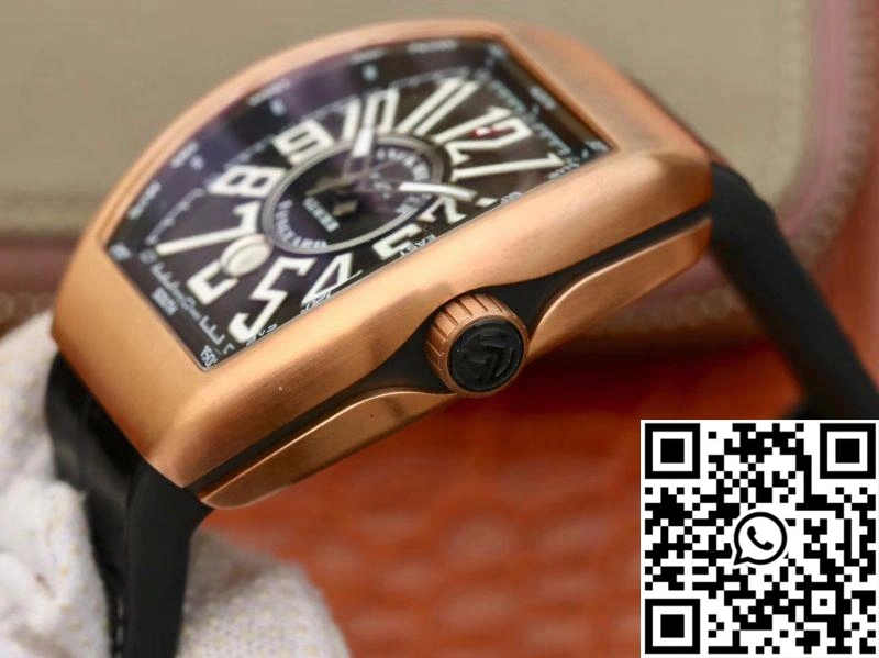 Vibrant Franck Muller Vanguard V45-02 18K Rose Gold Black Dial 1726