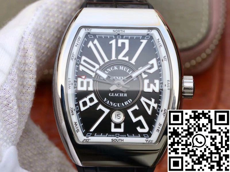 Franck Muller Vanguard V45-04 Black Leather Strap Black Dial FreshLook 1716
