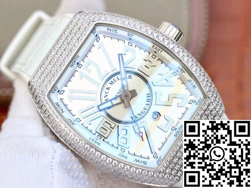 Franck Muller Vanguard V45.SC.DT.D.NBR.CD.5N.NR Silver Dial WrinkleFree 1729