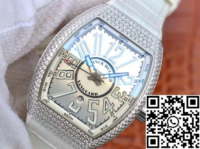 Franck Muller Vanguard V45.SC.DT.D.NBR.CD.5N.NR Silver Dial WrinkleFree 1729