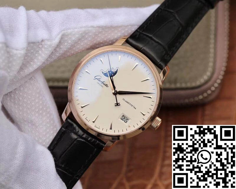 SportInspired Glashutte  Senator 1-36-04-04-02-01 Moonphase 18K Rose Gold White Dial 1743