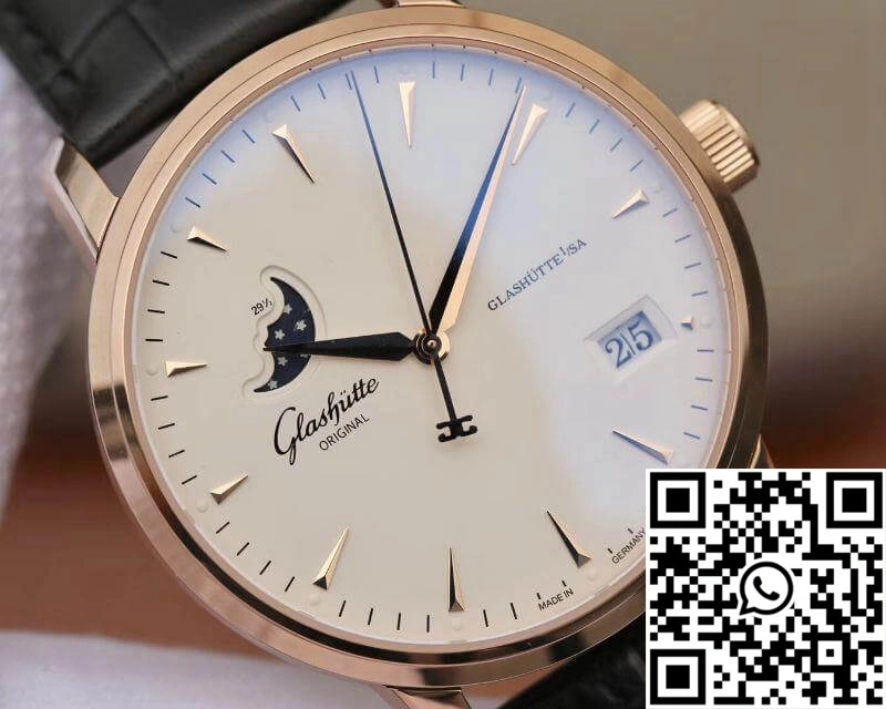 SportInspired Glashutte  Senator 1-36-04-04-02-01 Moonphase 18K Rose Gold White Dial 1743