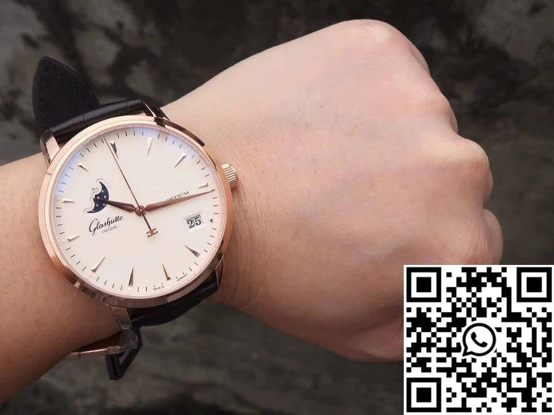 SportInspired Glashutte  Senator 1-36-04-04-02-01 Moonphase 18K Rose Gold White Dial 1743