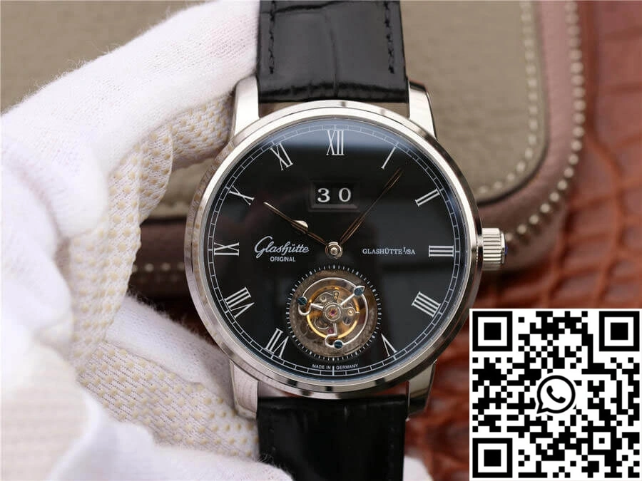 TravelReady Glashutte  Senator Excellence Tourbillon 1-94-03-04-04-04 R8 Factory V3 Black Dial 1735