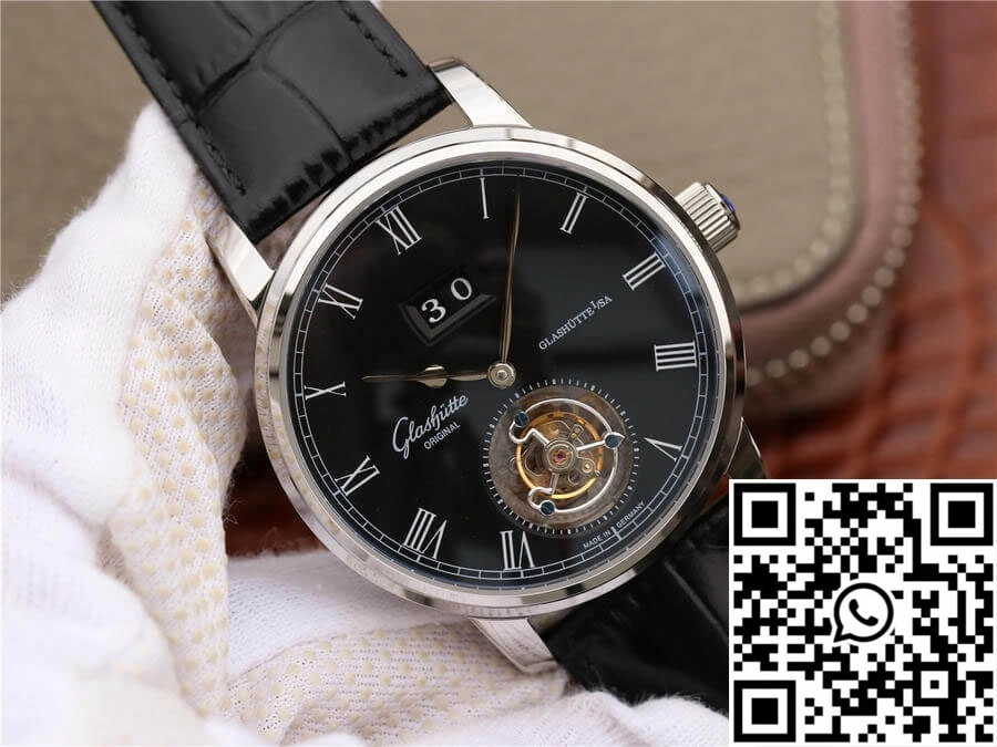 TravelReady Glashutte  Senator Excellence Tourbillon 1-94-03-04-04-04 R8 Factory V3 Black Dial 1735