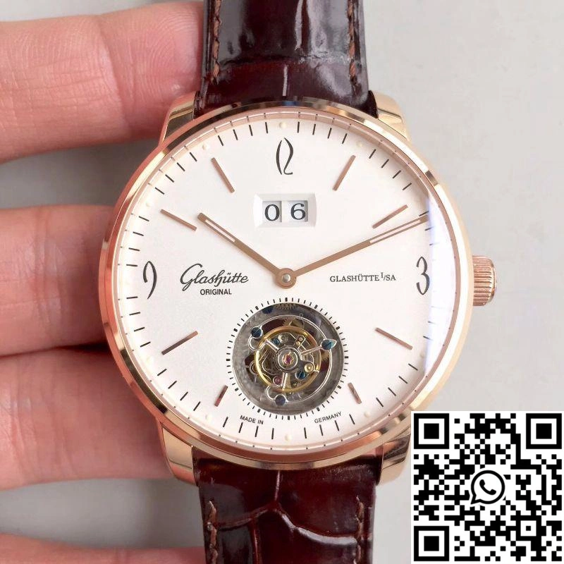 Glashutte  Senator Excellence Tourbillon White Dial Lightweight 1745