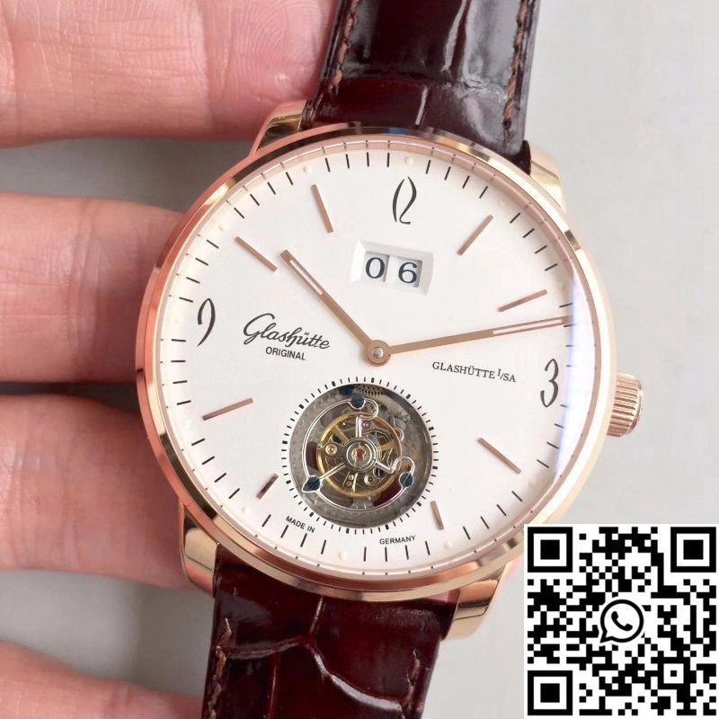 Glashutte  Senator Excellence Tourbillon White Dial Lightweight 1745