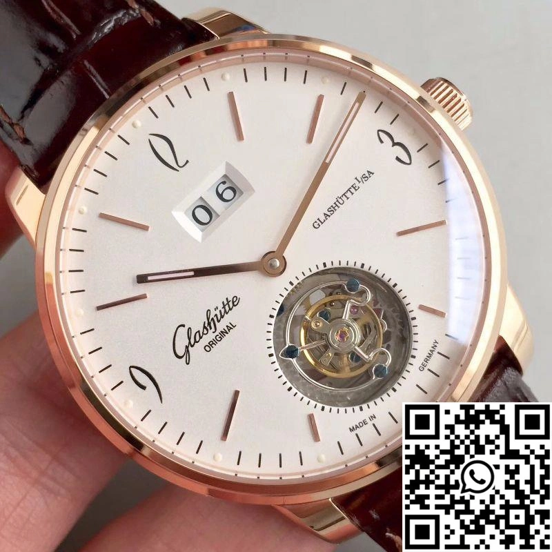 Glashutte  Senator Excellence Tourbillon White Dial Lightweight 1745