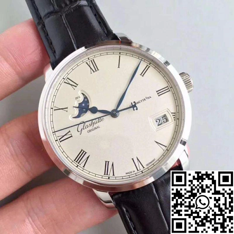 Glashutte Senator Panorama Date Moon Phase 100-04-32-12-04 GF Factory White Dial Cozy 1742