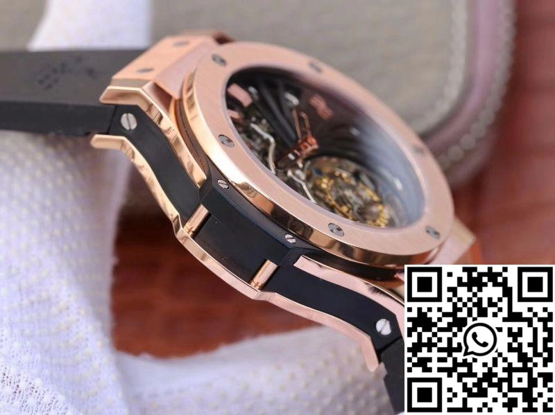 Hublot Big Bang Hollow Tourbillon 18K Rose Gold Skeleton Dial Sporty 1762
