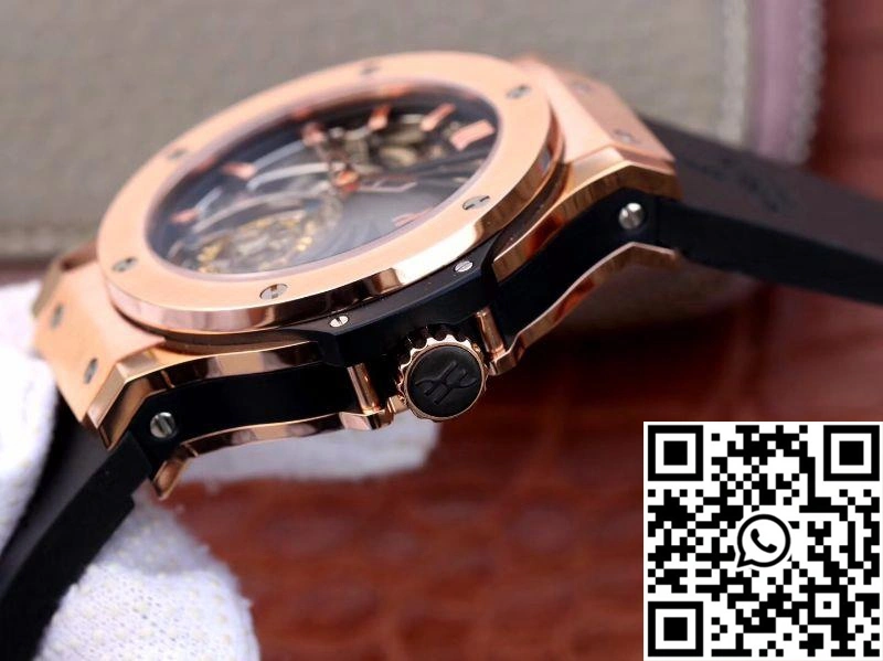Hublot Big Bang Hollow Tourbillon 18K Rose Gold Skeleton Dial Sporty 1762