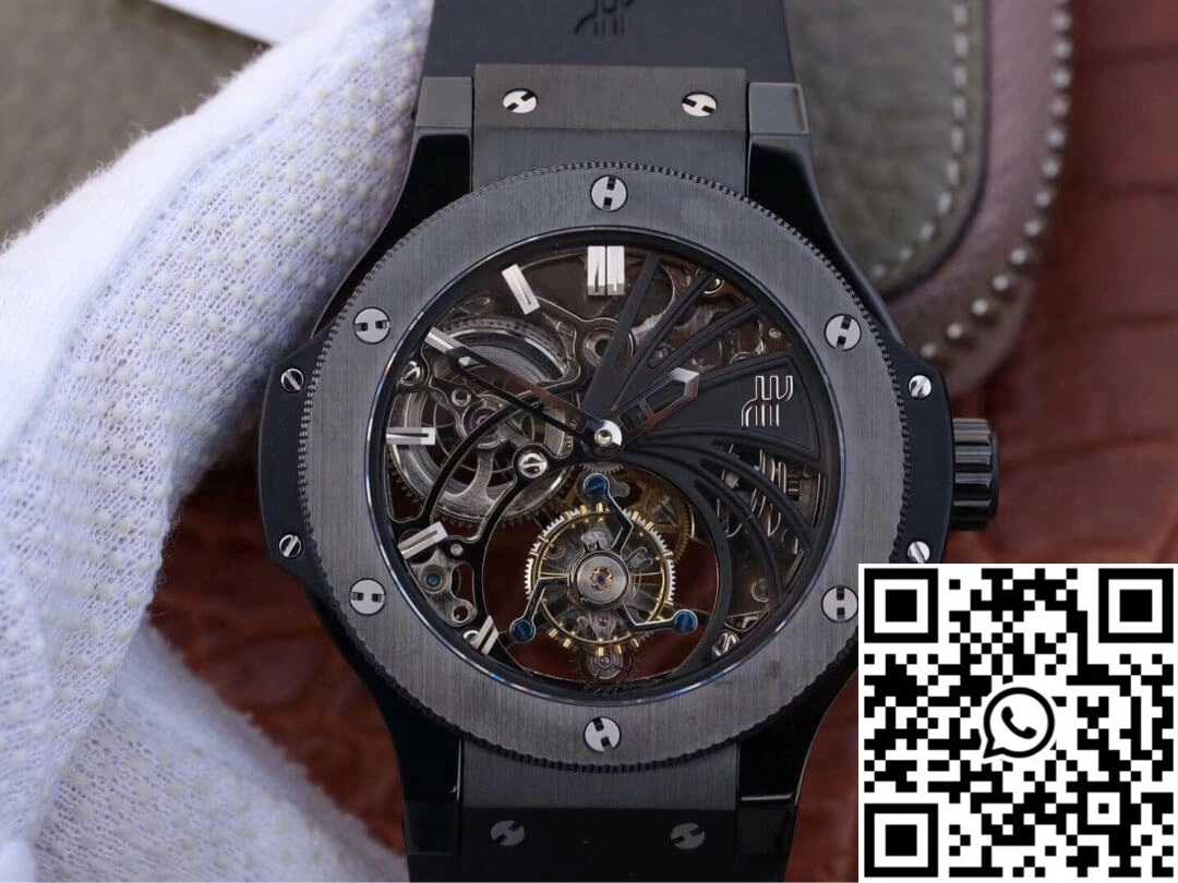 Premium Hublot Big Bang Hollow Tourbillon Ceramic Skeleton Dial 1796