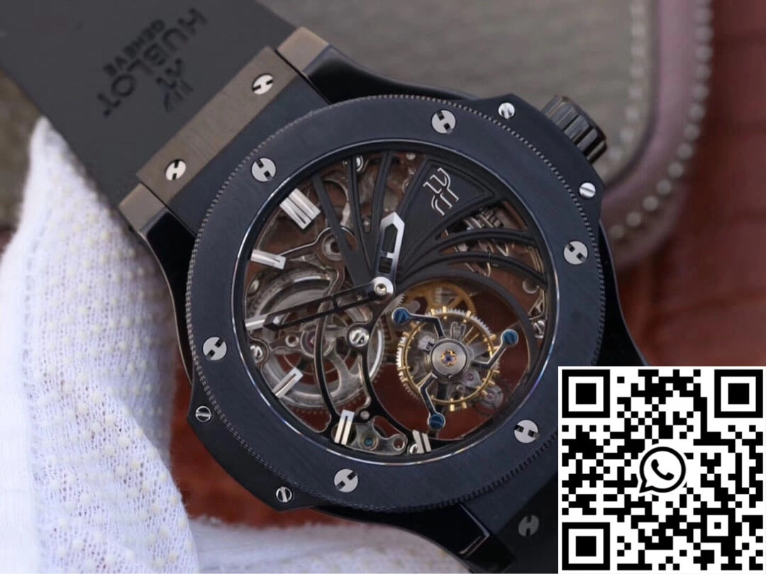 Premium Hublot Big Bang Hollow Tourbillon Ceramic Skeleton Dial 1796