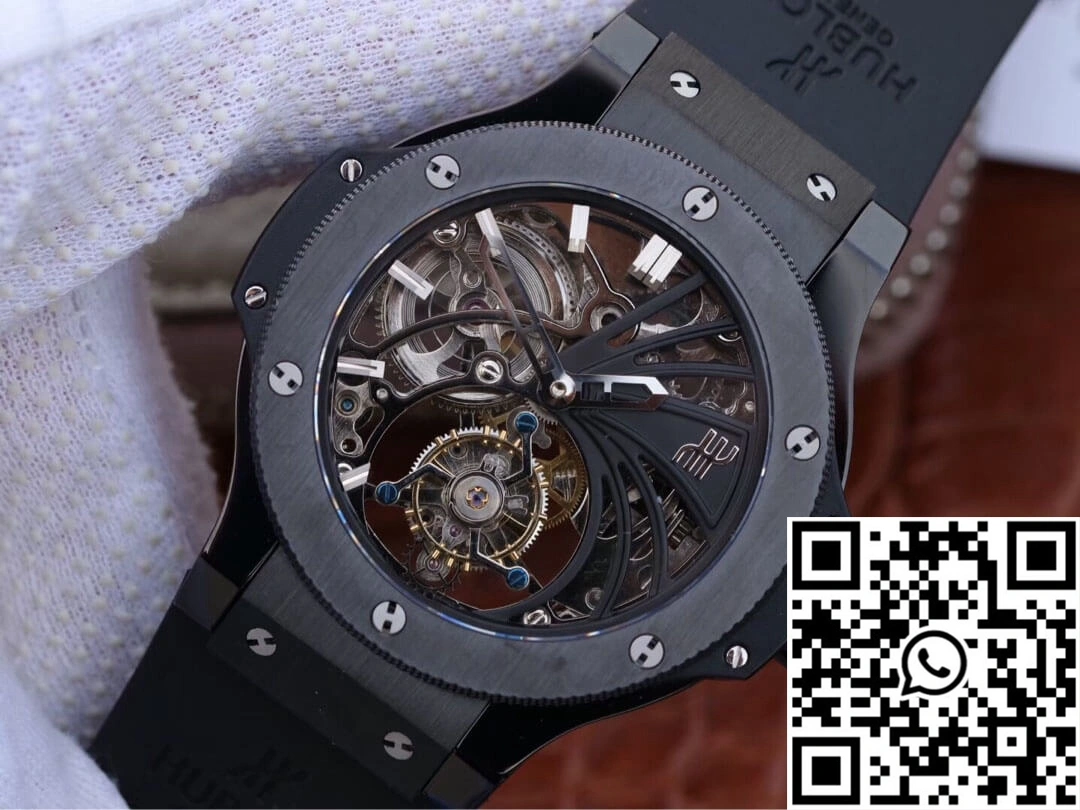 Premium Hublot Big Bang Hollow Tourbillon Ceramic Skeleton Dial 1796