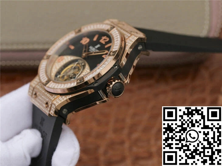 Hublot Big Bang Tourbillon Rose Gold Diamond Black Dial SportInspired 1778
