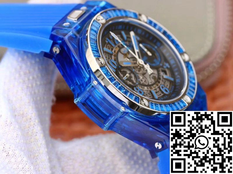 Stretchable Hublot Big Bang Unico 411.JX.4802.RT Blue Strap Skeleton Dial 1759