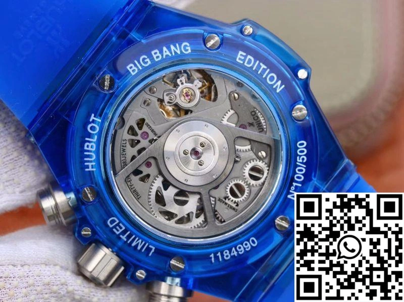 Stretchable Hublot Big Bang Unico 411.JX.4802.RT Blue Strap Skeleton Dial 1759