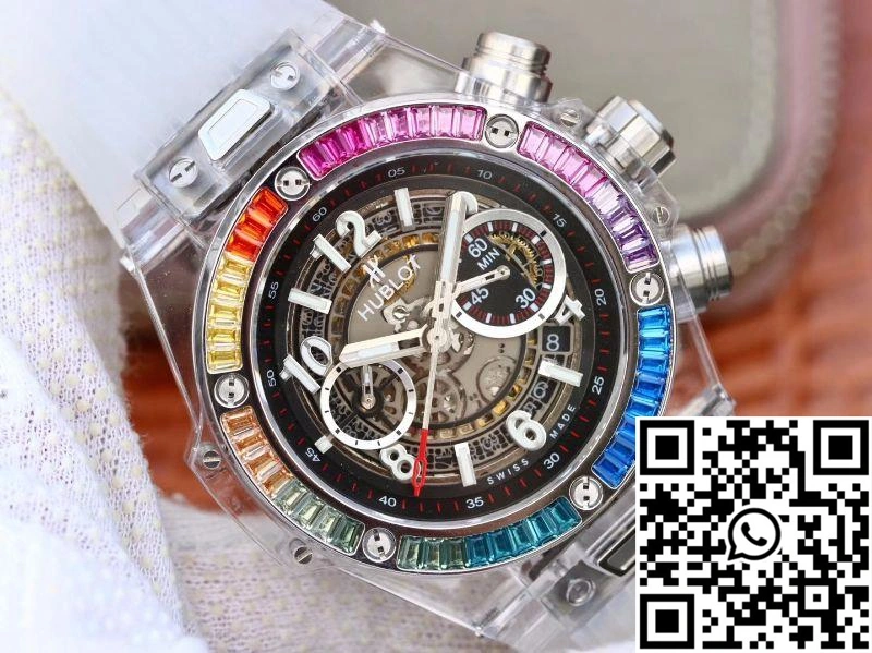 Neat Hublot Big Bang Unico 411.JX.4802.RT  Diamonds Bezel Skeleton Dial 1771