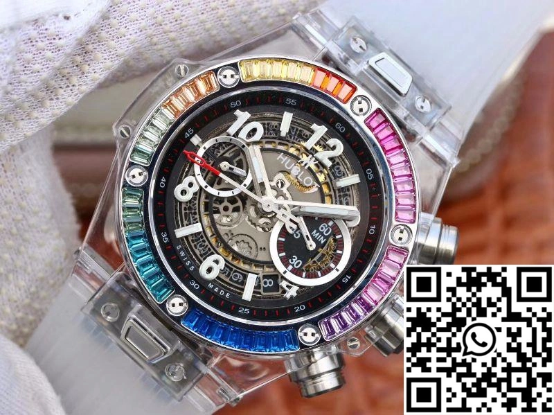 Neat Hublot Big Bang Unico 411.JX.4802.RT  Diamonds Bezel Skeleton Dial 1771