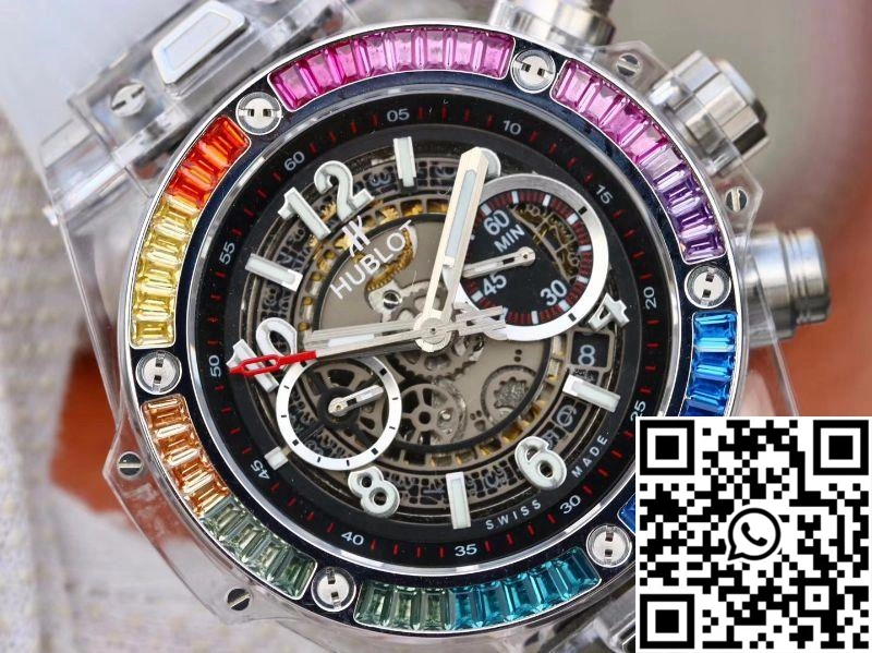 Neat Hublot Big Bang Unico 411.JX.4802.RT  Diamonds Bezel Skeleton Dial 1771