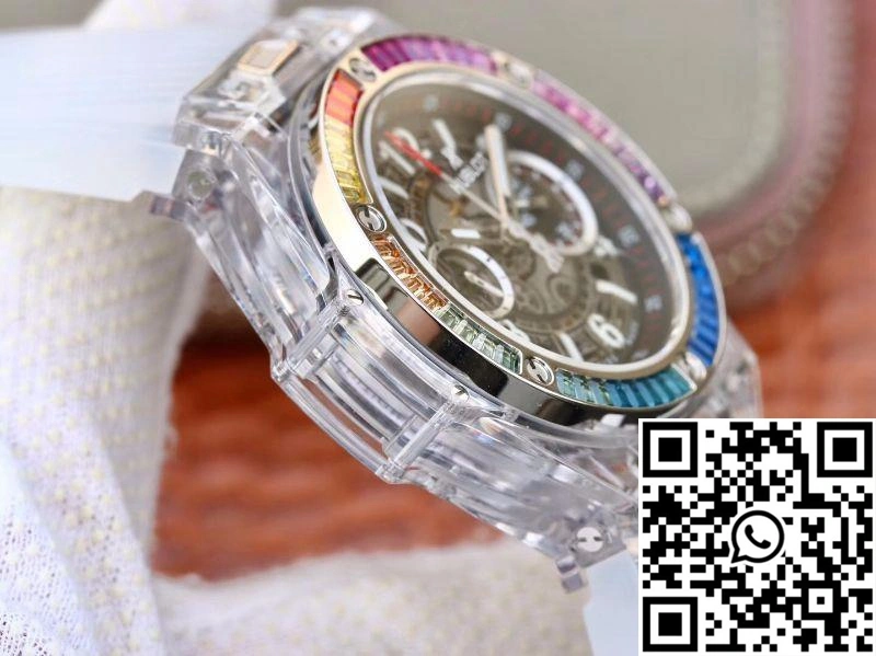 Neat Hublot Big Bang Unico 411.JX.4802.RT  Diamonds Bezel Skeleton Dial 1771
