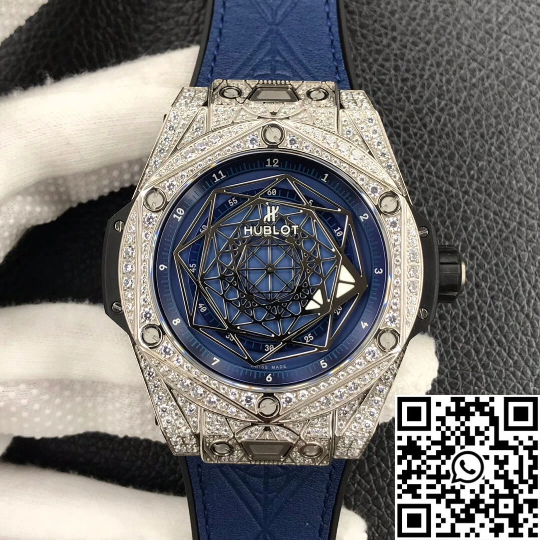 Breathable Hublot Big Bang WWF Factory Titanium Full Diamond Case 1808