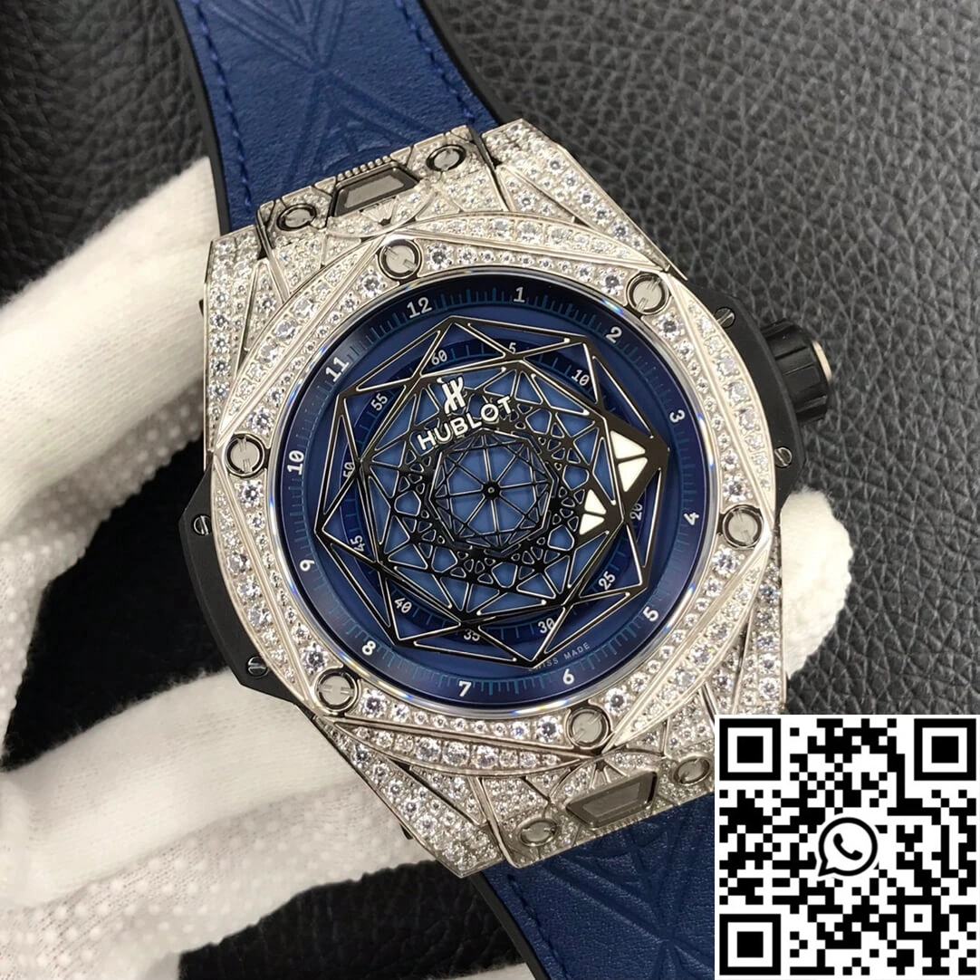 Breathable Hublot Big Bang WWF Factory Titanium Full Diamond Case 1808